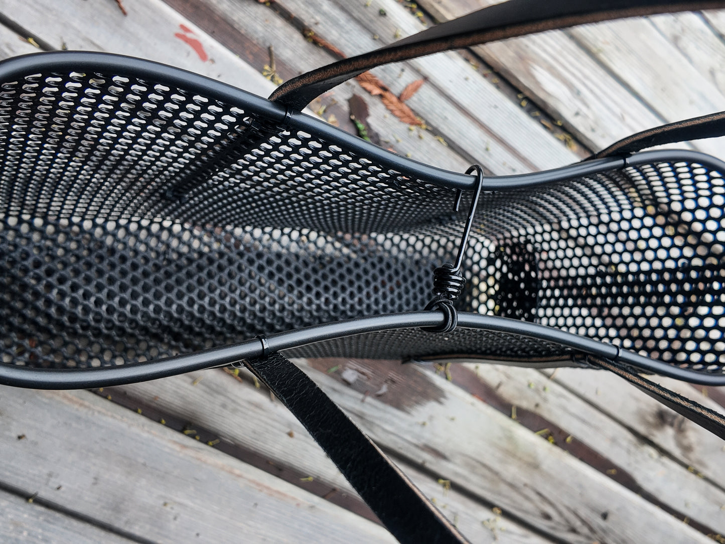 Large Market Tote- Black Leather