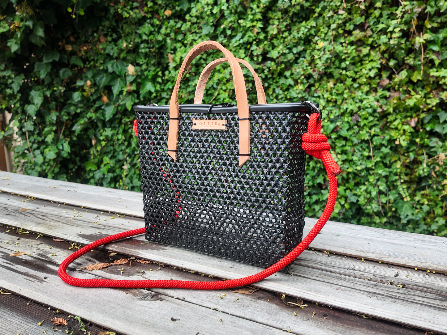 Forager Bag - Tan Leather w/ Red