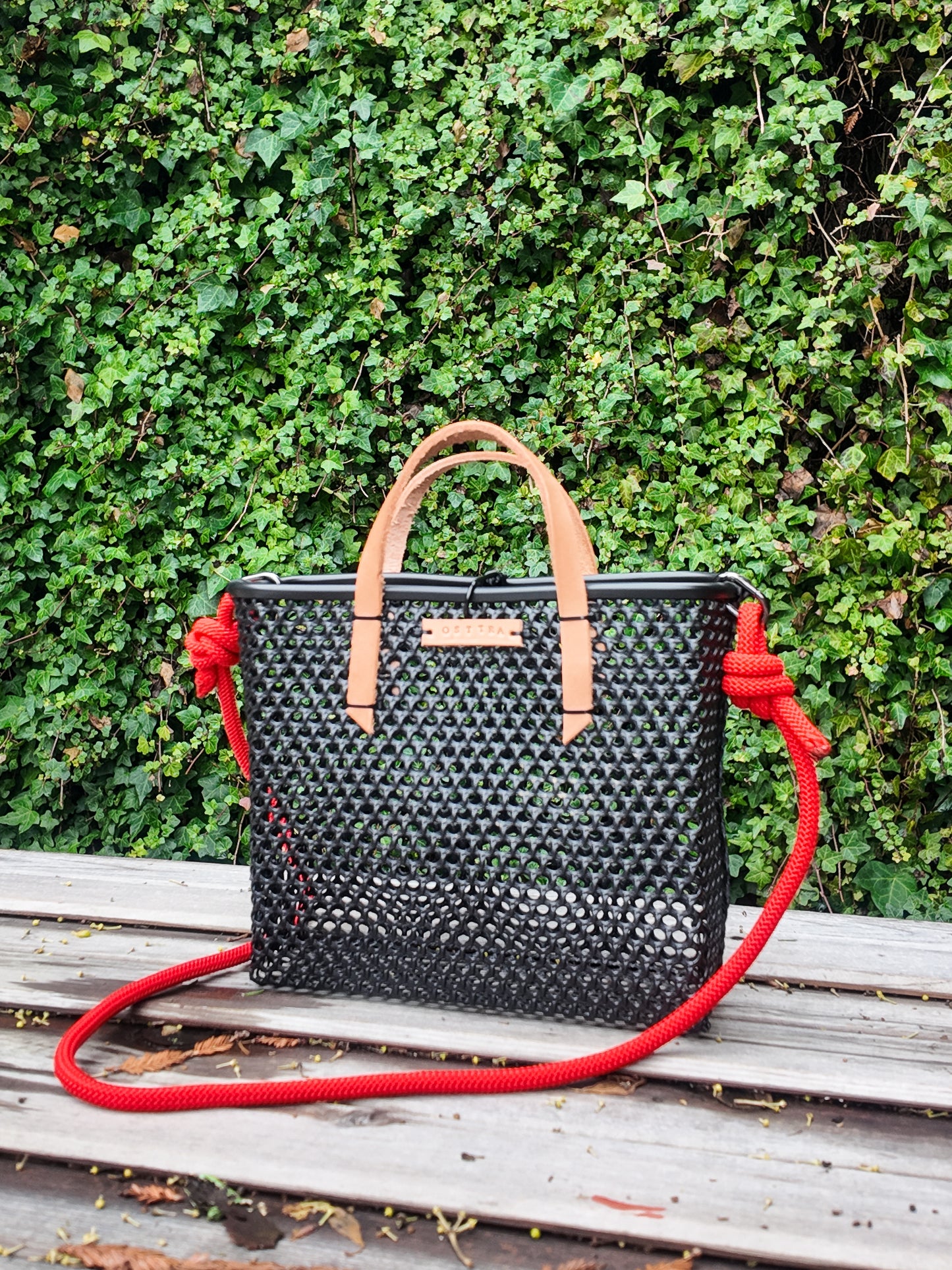 Forager Bag - Tan Leather w/ Red