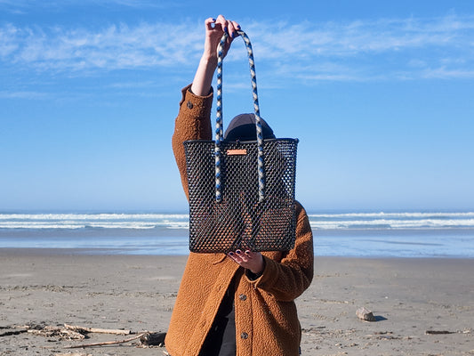 Market Tote - Blue Plaid
