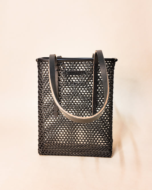 Small Market Tote - Black Leather